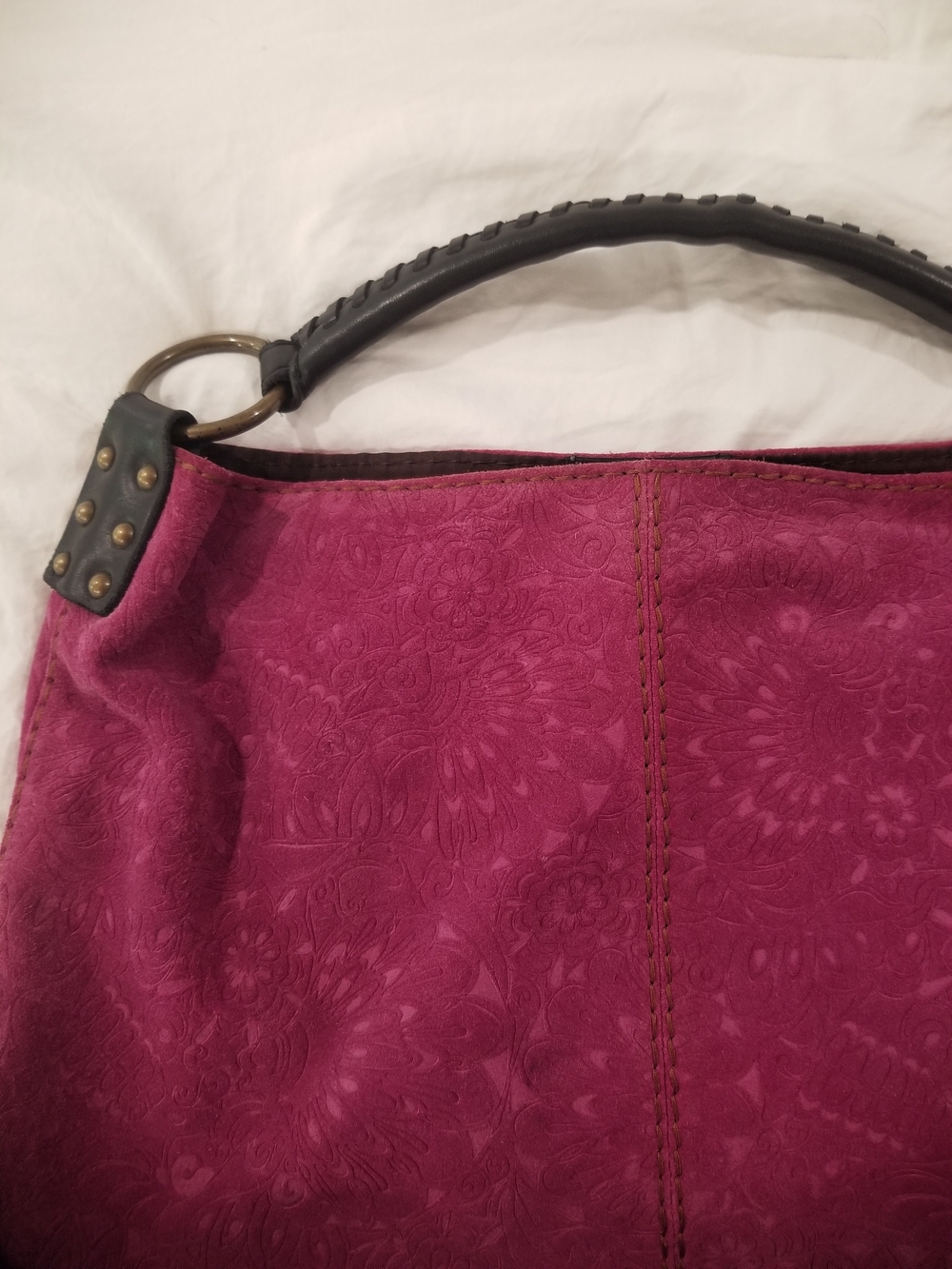 LUCKY Brand Women’s Sueded Hobo Bag in Fuchsia Pink - Picture 2 of 7